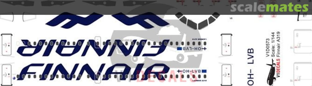 Boxart Finnair Airbus A319 V1D0573-144 V1 Decals