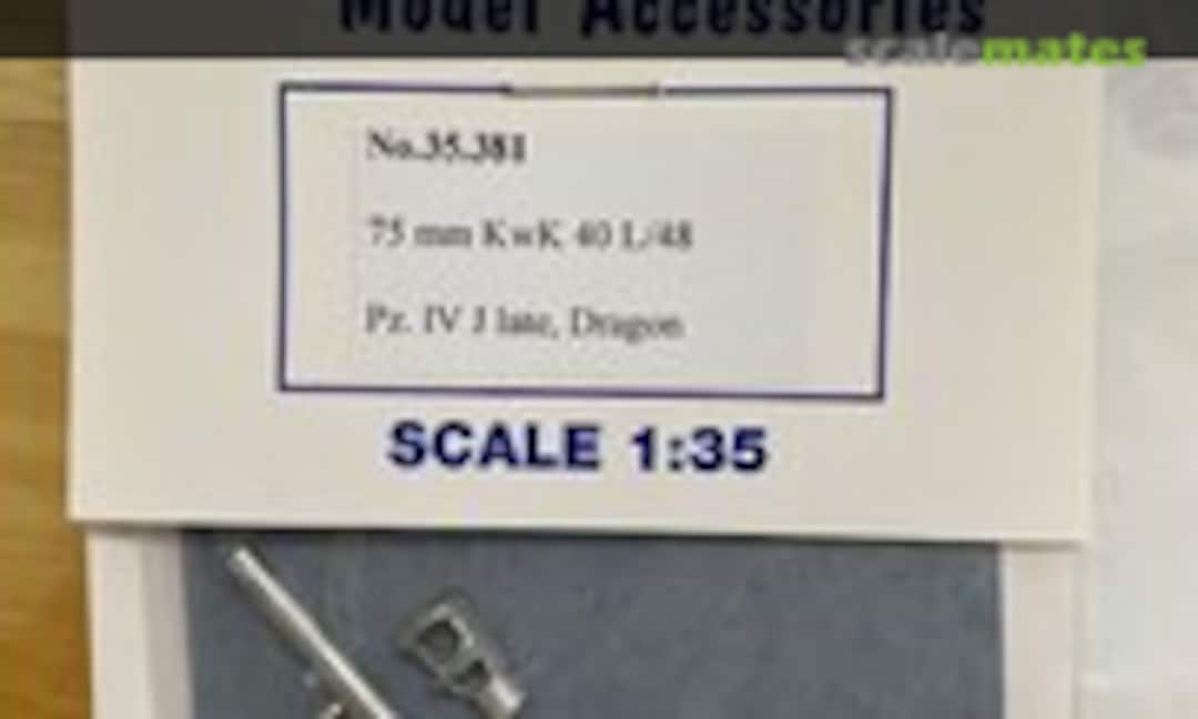 1:35 75mm Kwk 40 L/48 + mantlet for Dragon Pz IV J Late (Elefant Accesories 35.381) 35.381