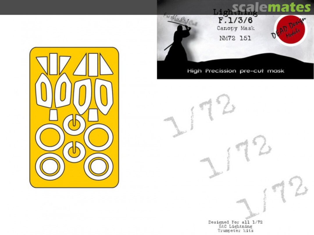 Boxart Lightning F.1/3/6 Canopy Mask NM72151 DEAD Design Models Boxart Lightning F.1/3/6 Canopy Mask NM72151 DEAD Design Models