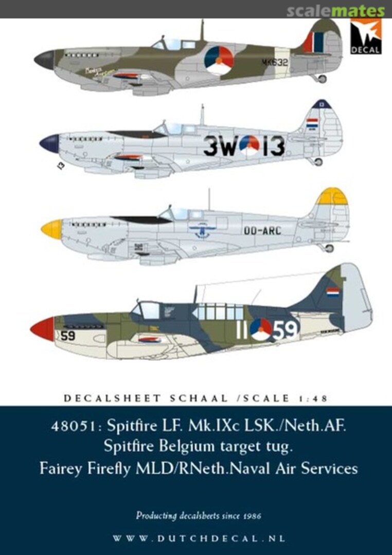 Boxart Spitfire LF MKIXc and Firefly MKIV 48051 Dutch Decal Boxart Spitfire LF MKIXc and Firefly MKIV 48051 Dutch Decal