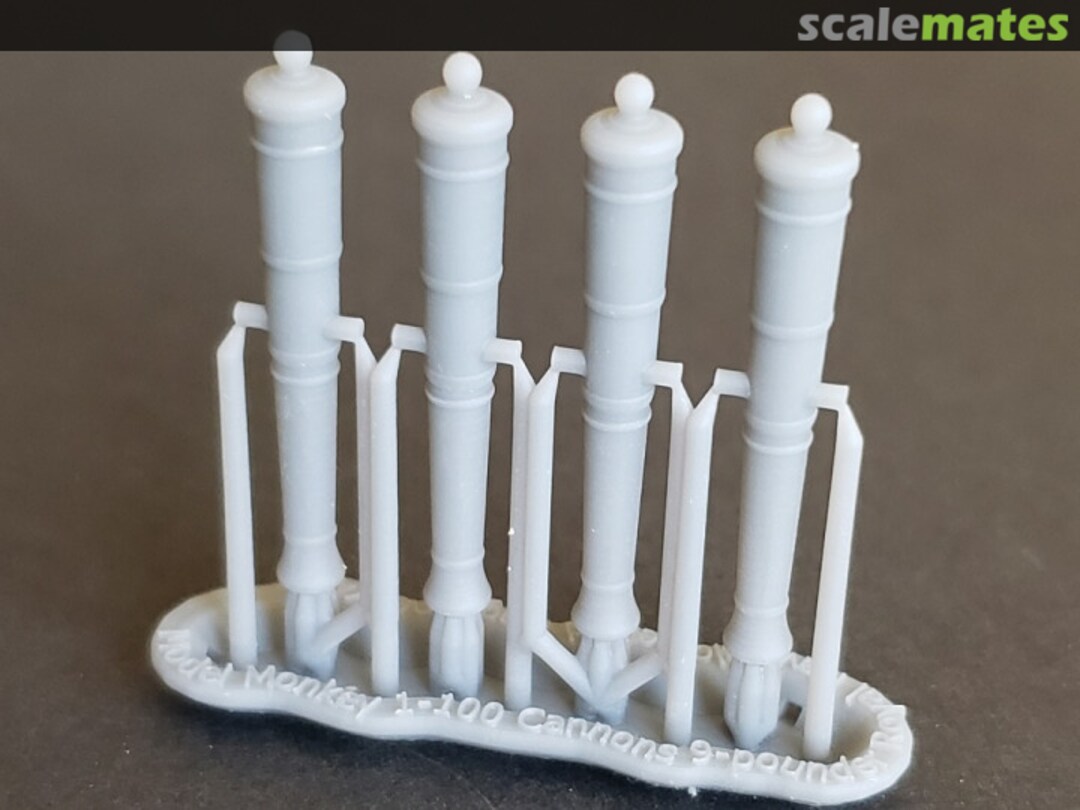 Boxart Royal Navy 9-pounder Cannons, Blomefield 8.5' "Long Nines" (set of 4) 100-cannons09#RNlong Model Monkey Boxart Royal Navy 9-pounder Cannons, Blomefield 8.5' "Long Nines" (set of 4) 100-cannons09#RNlong Model Monkey