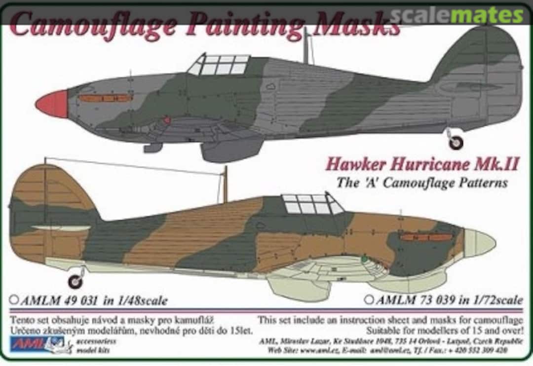 Boxart Hawker Hurricane Mk. II Camouflage Mask AMLM 49 031 AML Boxart Hawker Hurricane Mk. II Camouflage Mask AMLM 49 031 AML