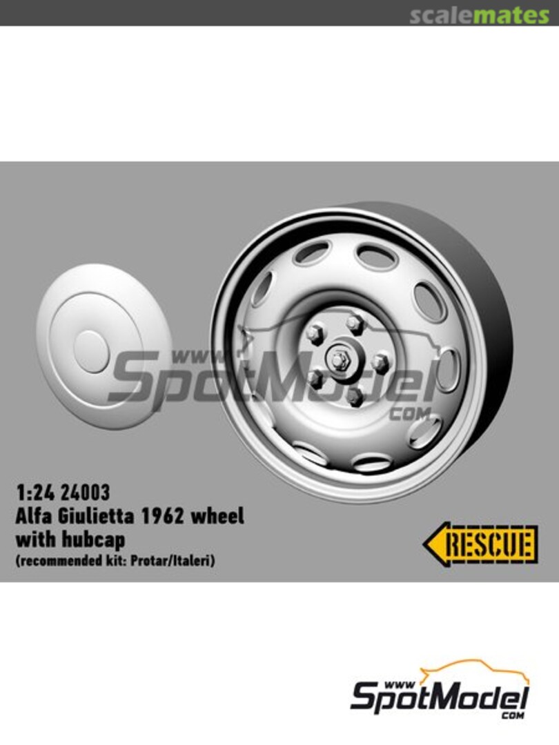 Boxart Alfa Giulietta 1962 wheel with hubcap 24003 Rescue Models