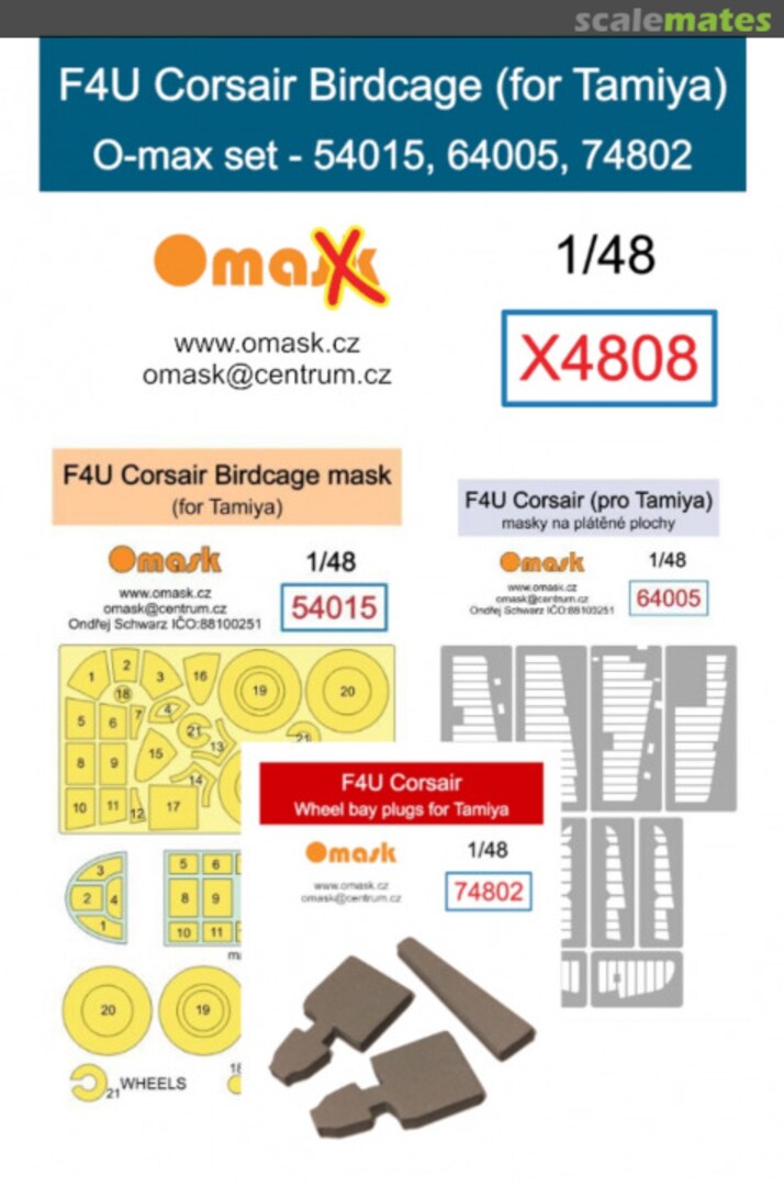 Boxart F4U Corsair Birdcage O-Max Set (For Tamiya) X4808 Omask
