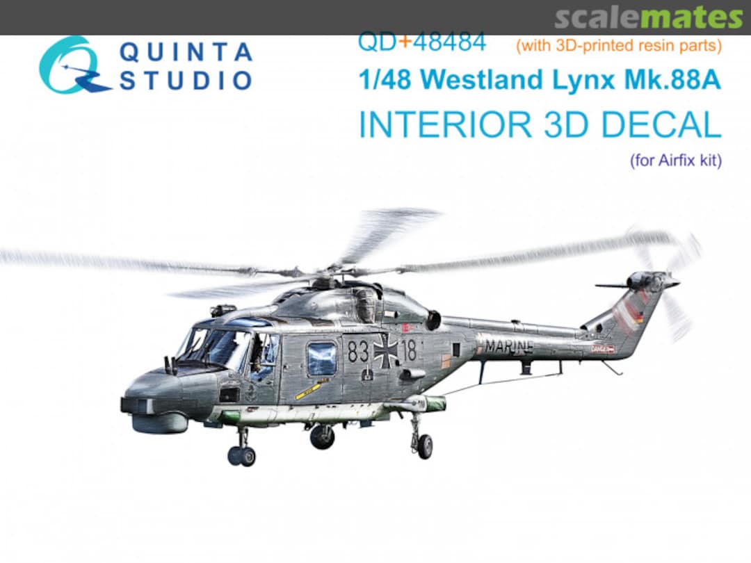 Boxart Westland Lynx Mk88A interior 3D decals (with 3D resin parts) QD+48484 Quinta Studio