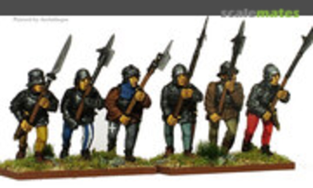 28mm Armoured halberdiers/pikemen advancing, weapon held at 45 degrees (Perry Miniatures EA3) EA3