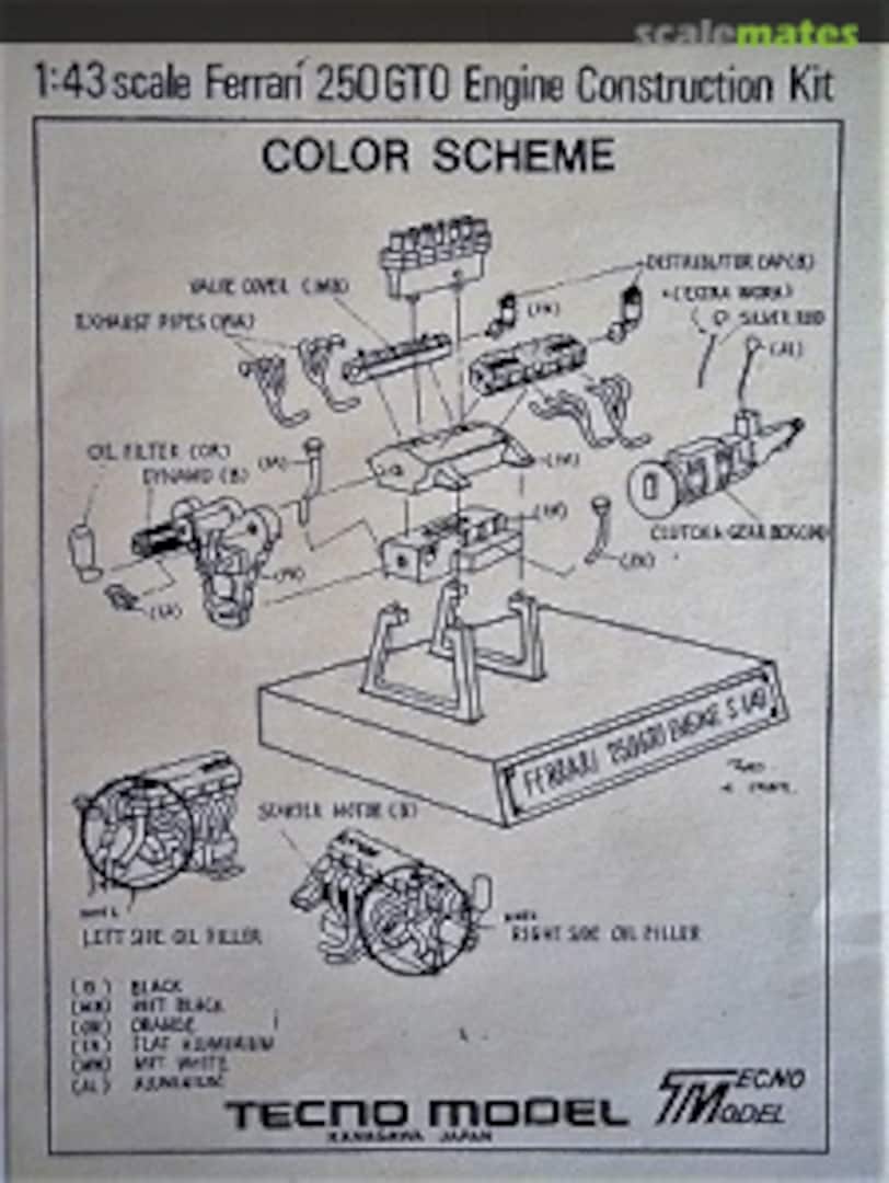 Boxart Ferrari 250GTO Engine Tecno Model Boxart Ferrari 250GTO Engine Tecno Model