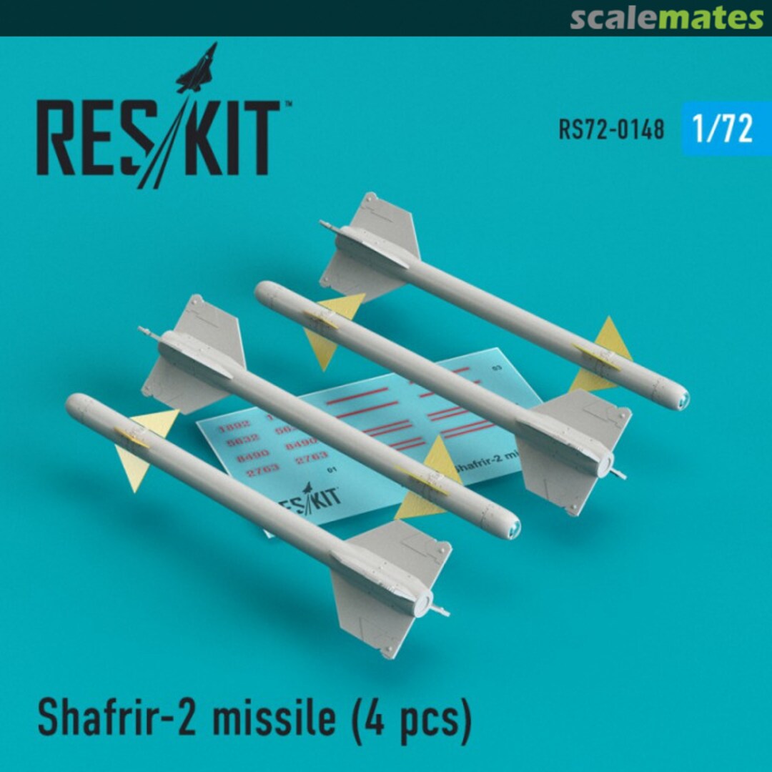 Boxart Shafrir-2 missile (4 pcs) RS72-0148 ResKit Boxart Shafrir-2 missile (4 pcs) RS72-0148 ResKit