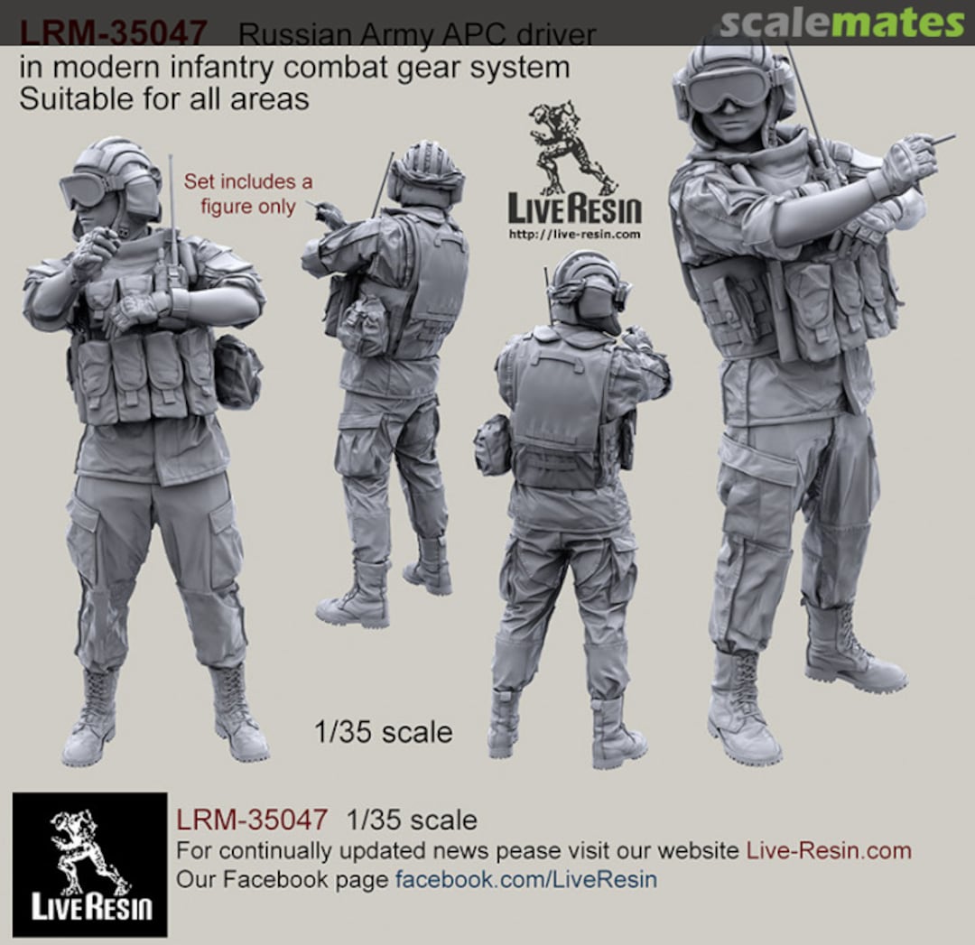 Boxart Army APC driver in modern infantry combat gear system set 9. LRM-35047 Live Resin Boxart Army APC driver in modern infantry combat gear system set 9. LRM-35047 Live Resin