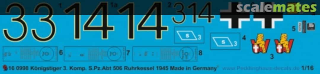 Boxart Tiger II 3. Komp. Schw Heeres Panzer Abt. 506 Ruhrkessel 1945 EP 0998 Peddinghaus-Decals Boxart Tiger II 3. Komp. Schw Heeres Panzer Abt. 506 Ruhrkessel 1945 EP 0998 Peddinghaus-Decals