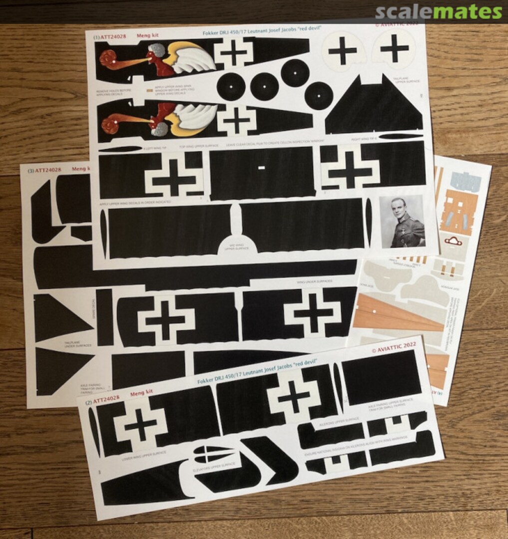 Boxart (Meng) Fokker DR.I 450/17 Ltn. Josef Jacobs 'red devil' ATT24028 Aviattic Boxart (Meng) Fokker DR.I 450/17 Ltn. Josef Jacobs 'red devil' ATT24028 Aviattic