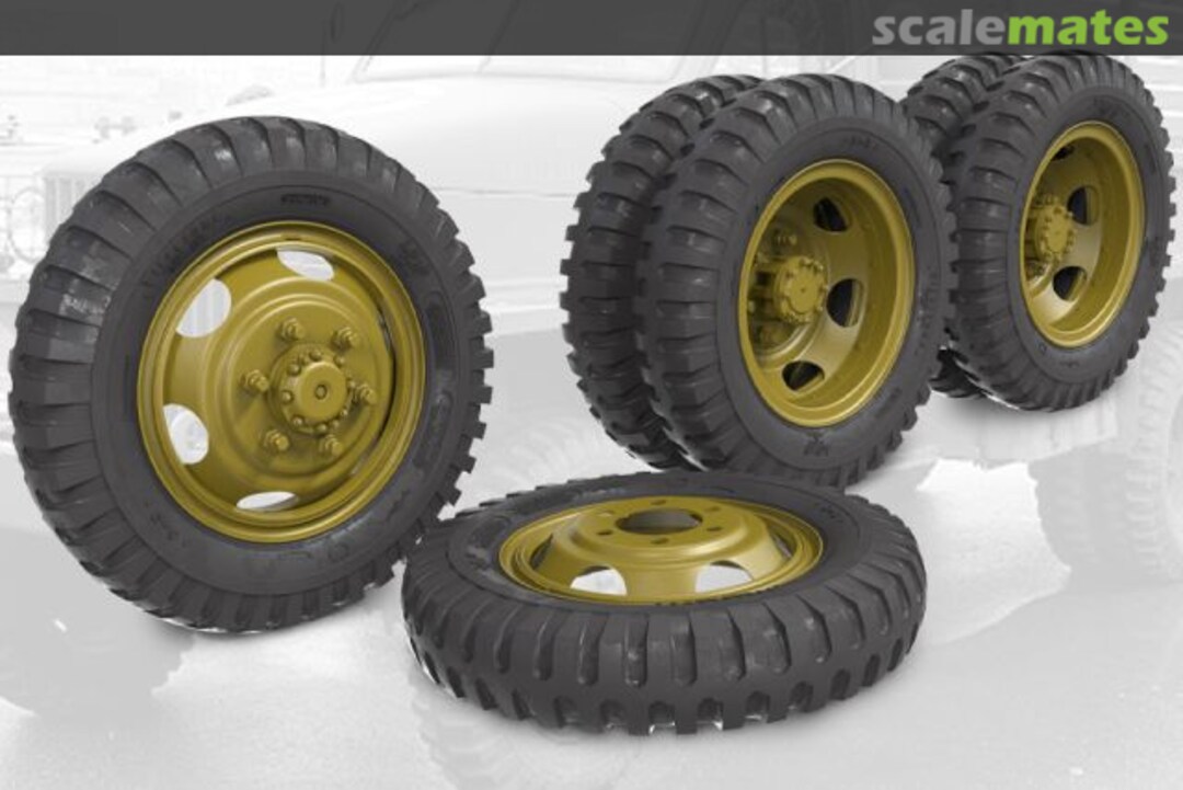 Boxart Sagged wheel set for US 2,5t Truck (non directional, Firestone) 35059 Fury Models Boxart Sagged wheel set for US 2,5t Truck (non directional, Firestone) 35059 Fury Models