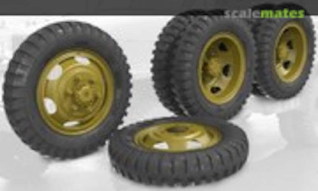 1:35 Sagged wheel set for US 2,5t Truck (non directional, Firestone) (Fury Models 35059) 35059