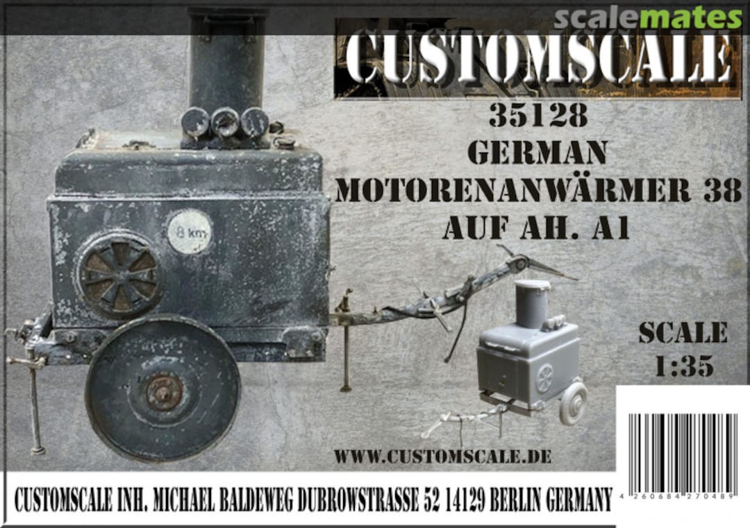 Boxart German Motorenanwärmer 38 auf Sd.Ah. A1 35128 Custom-Scale Boxart German Motorenanwärmer 38 auf Sd.Ah. A1 35128 Custom-Scale