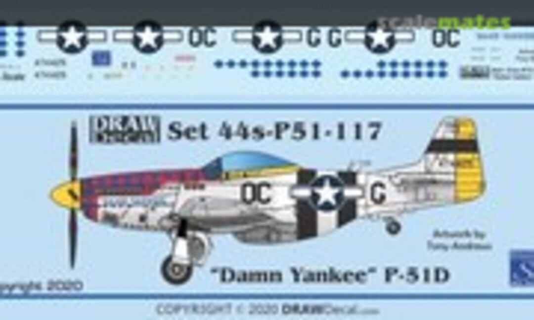 1:144 “Damn Yankee” P-51D (Draw Decal 44-P51-117) 44-P51-117