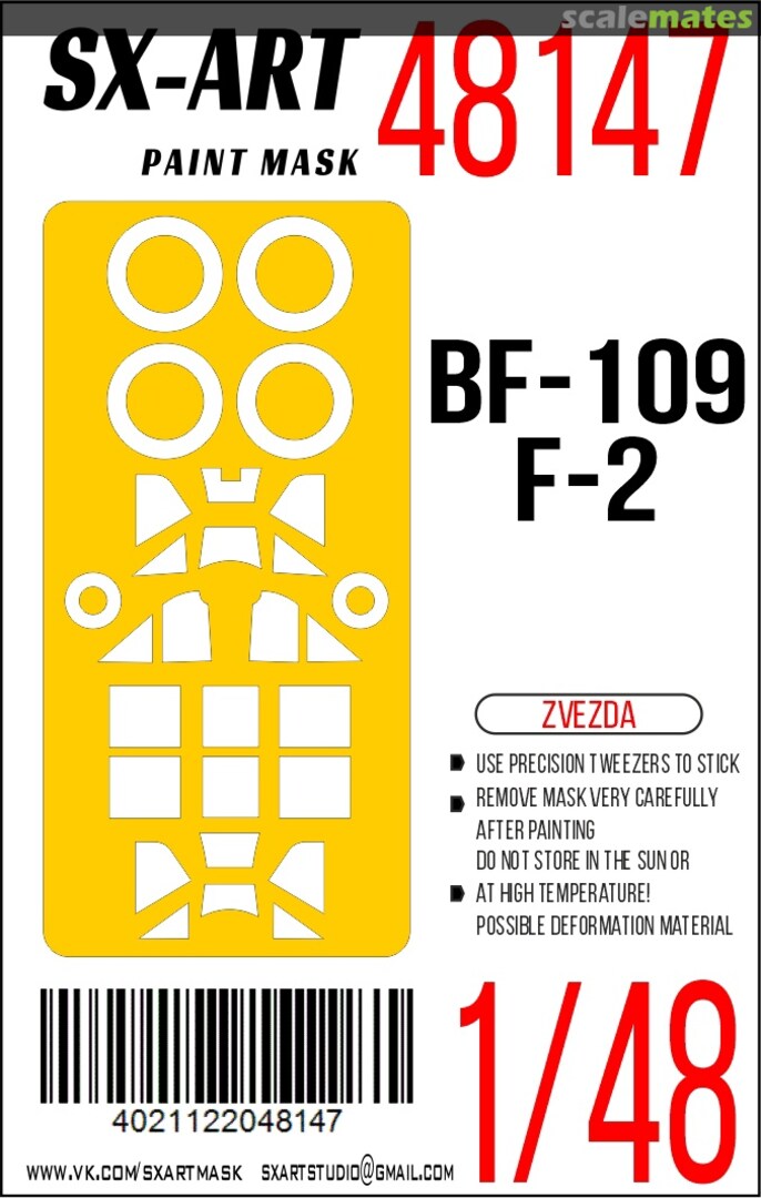 Boxart Bf-109F-2 masks 48147 SX-Art Boxart Bf-109F-2 masks 48147 SX-Art