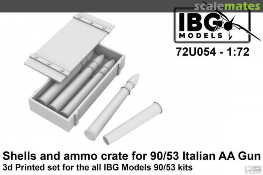 Boxart Shells and ammo crate for 90/53 Italian AA Gun 72U054 IBG Models Boxart Shells and ammo crate for 90/53 Italian AA Gun 72U054 IBG Models