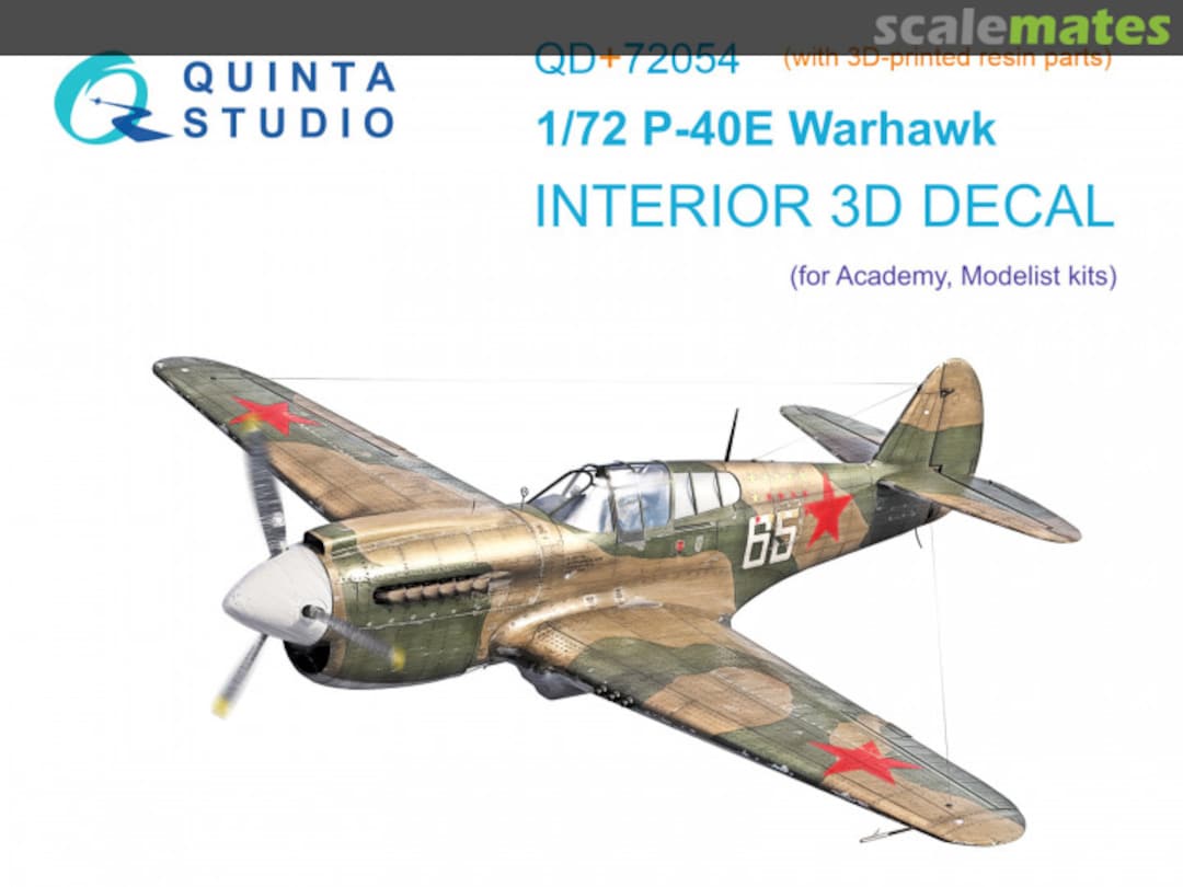 Boxart P-40E Warhawk interior 3D decals (with 3D-printed resin parts) QD+72054 Quinta Studio Boxart P-40E Warhawk interior 3D decals (with 3D-printed resin parts) QD+72054 Quinta Studio