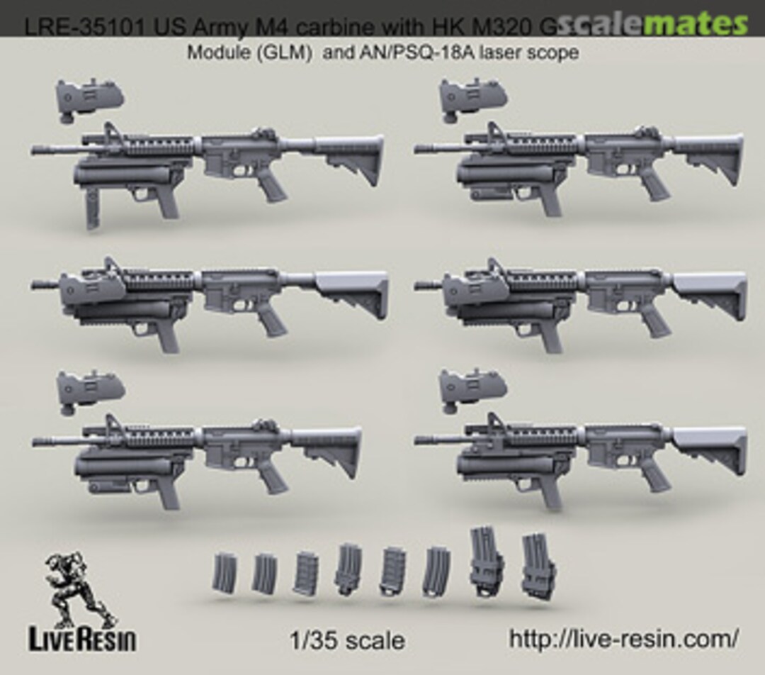 Boxart US Army M4 carbine with HK M320 Grenade Launcher Module (GLM) LRE-35101 Live Resin Boxart US Army M4 carbine with HK M320 Grenade Launcher Module (GLM) LRE-35101 Live Resin