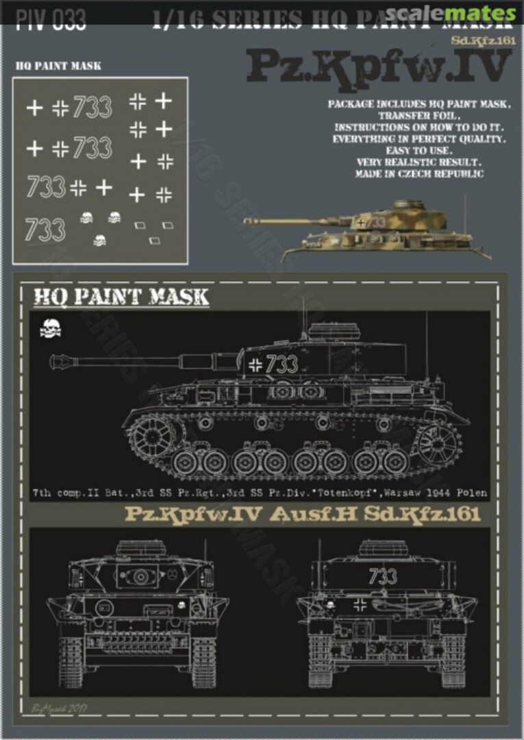 Boxart Pz.Kpfw.IV Ausf.H 7.Komp. II.Batt. 3 SS-Pz.Rgt. 3 SS-Pz.Div Totenkopft Warsaw 1944 Paint Mask PIV 033 HQ-Masks Boxart Pz.Kpfw.IV Ausf.H 7.Komp. II.Batt. 3 SS-Pz.Rgt. 3 SS-Pz.Div Totenkopft Warsaw 1944 Paint Mask PIV 033 HQ-Masks