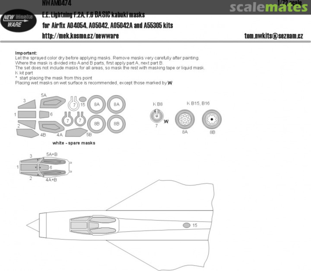 Boxart E.E. Lightning F.2A, F.6 BASIC kabuki masks NWAM0474 New Ware Boxart E.E. Lightning F.2A, F.6 BASIC kabuki masks NWAM0474 New Ware