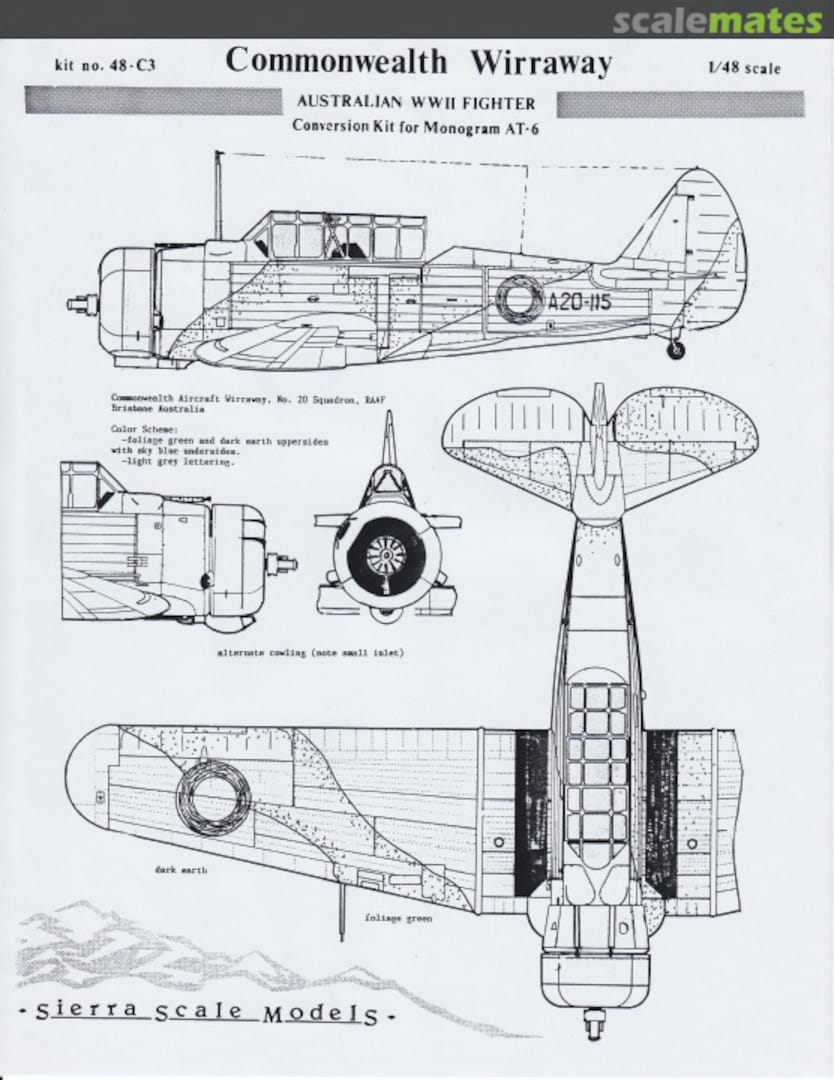 Boxart Commonwealth Wirraway 48-C3 Sierra Scale Models Boxart Commonwealth Wirraway 48-C3 Sierra Scale Models