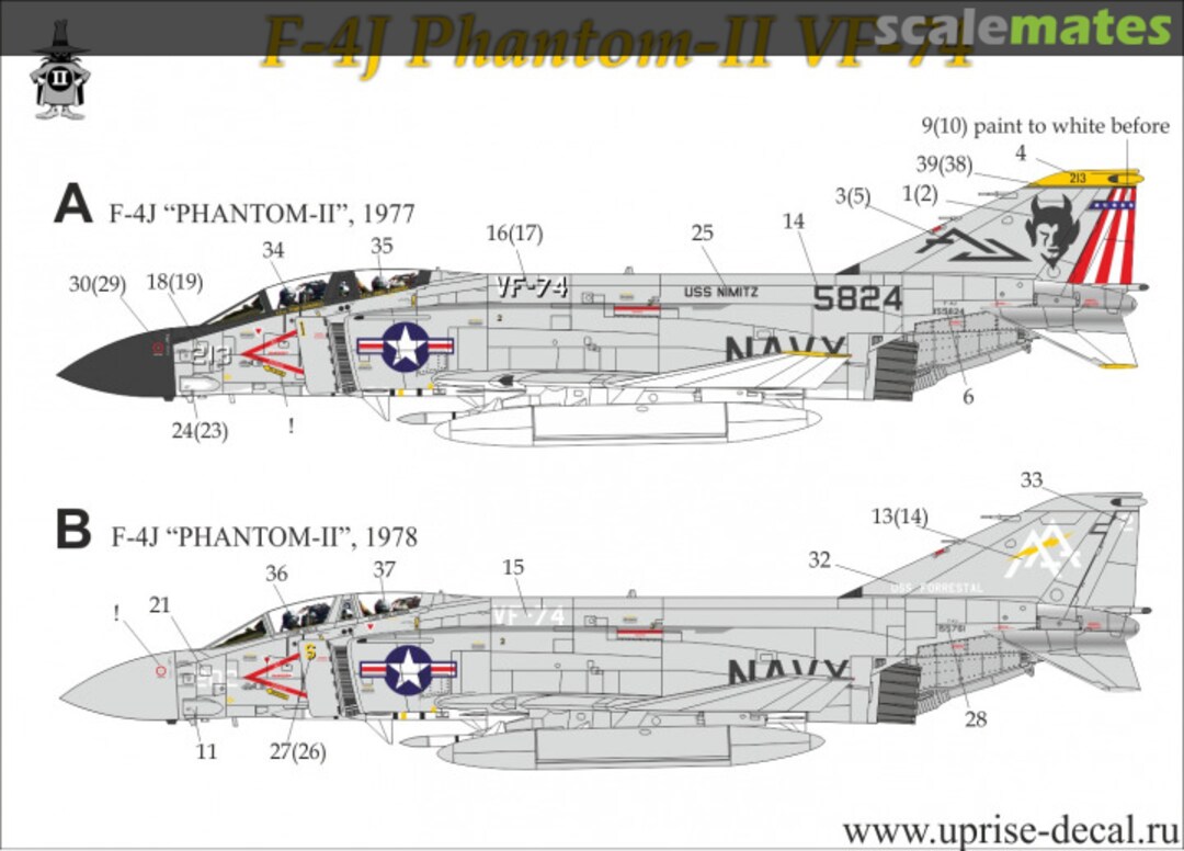 Boxart F-4J Phantom-II VF-74 UR14412 UpRise Decal Boxart F-4J Phantom-II VF-74 UR14412 UpRise Decal