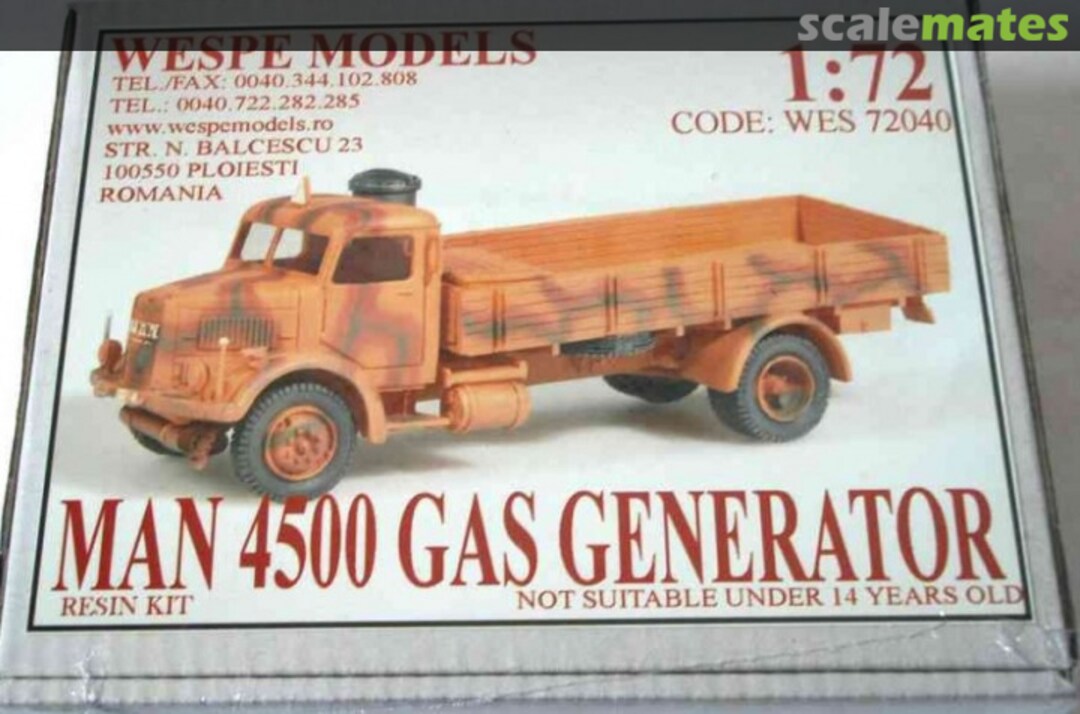 Boxart MAN 4500 Gas Generator WES 72040 Wespe Models Boxart MAN 4500 Gas Generator WES 72040 Wespe Models
