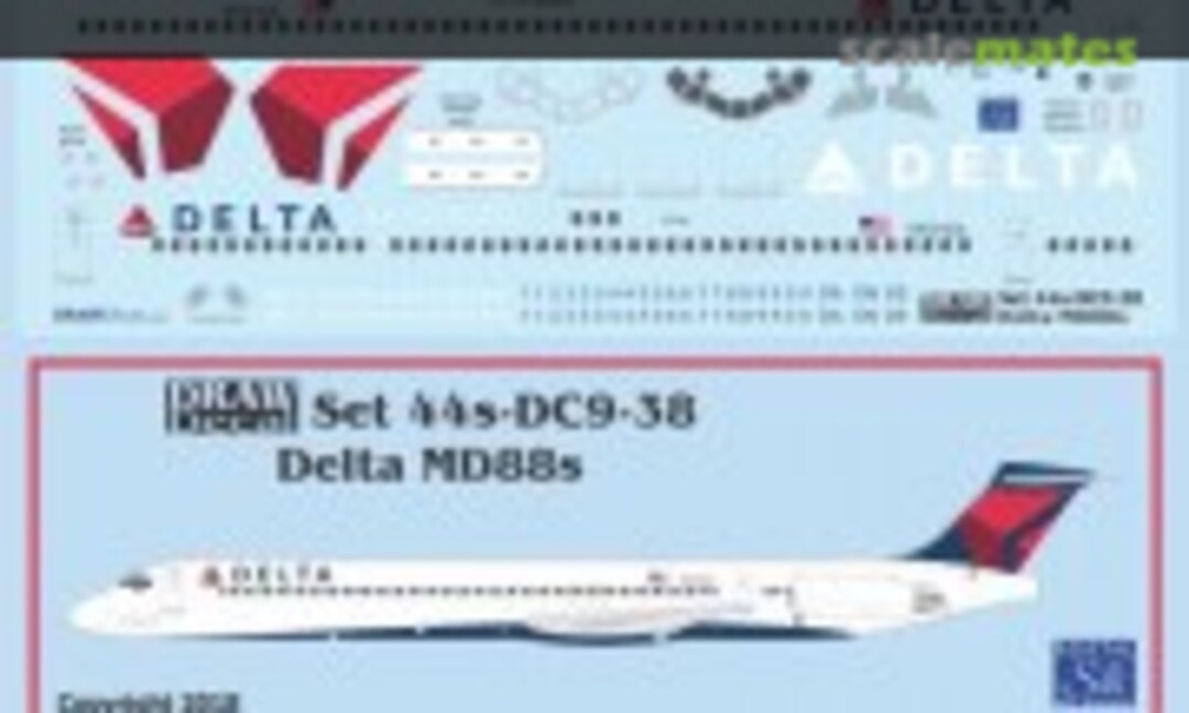 1:144 Delta MD88s (Draw Decal 44-DC9-38) 44-DC9-38