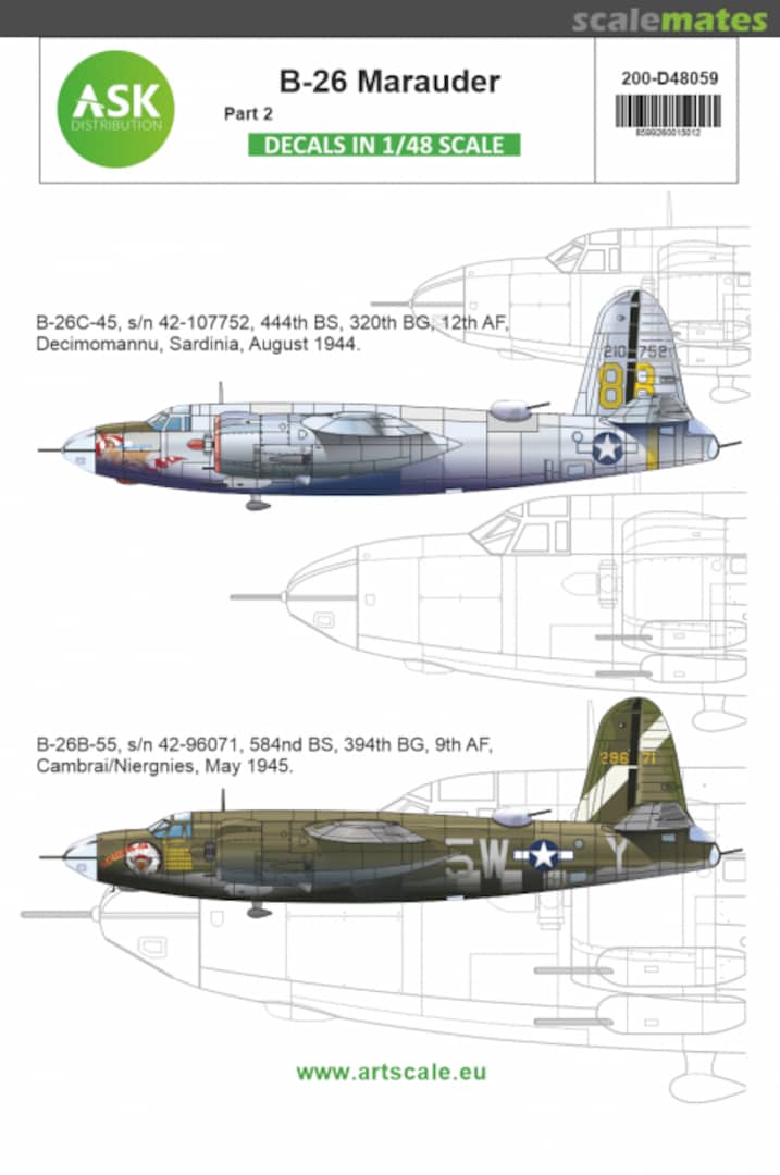 Boxart B-26B Marauder part 2 - Over Europe 200-D48059 ASK Boxart B-26B Marauder part 2 - Over Europe 200-D48059 ASK