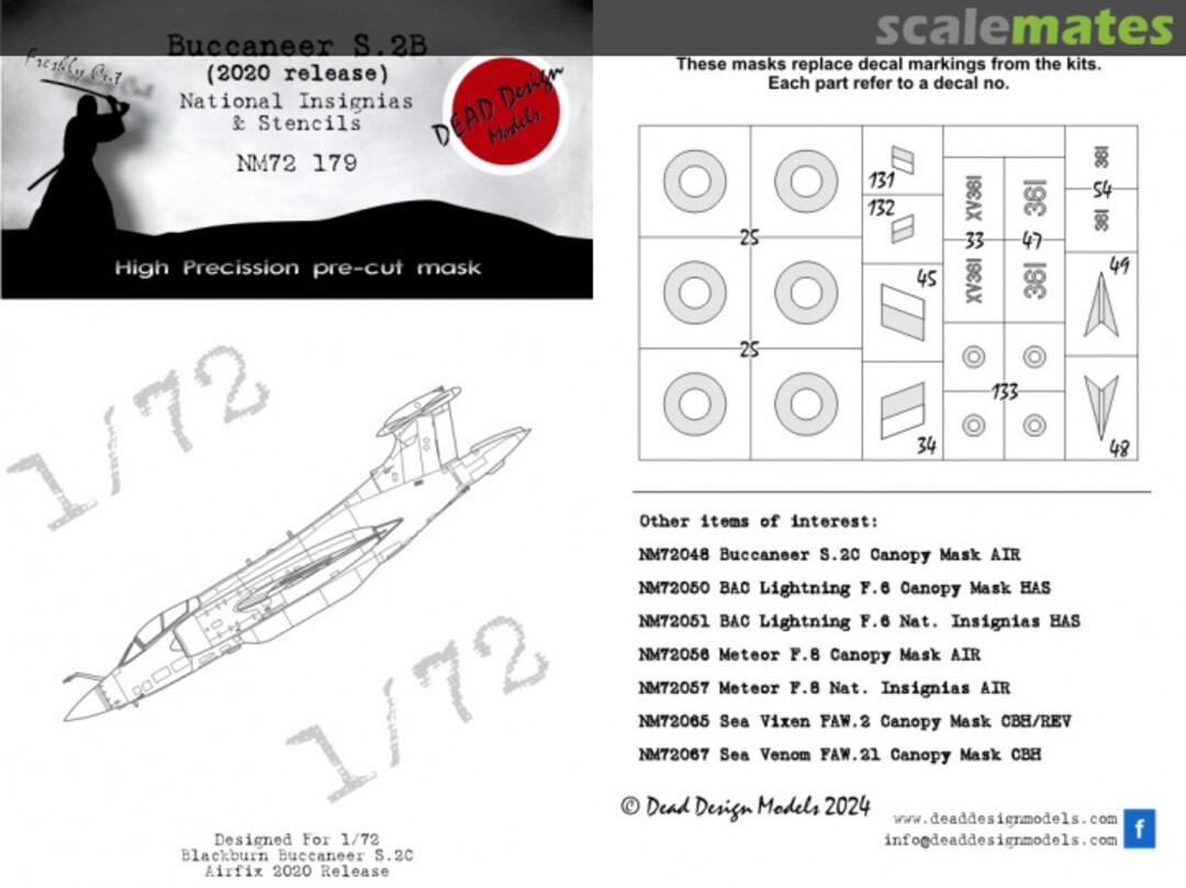 Boxart Buccaneer S.2B (2020 Release) - national insignias & stencils NM72179 DEAD Design Models