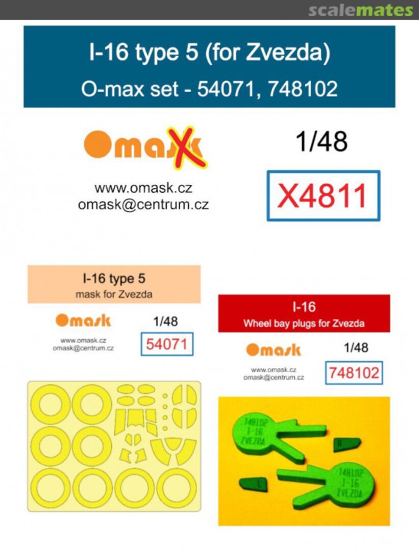 Boxart Polikarpov I-16 Type 5 - O-max Set (for Zvezda Kits) X4811 Omask Boxart Polikarpov I-16 Type 5 - O-max Set (for Zvezda Kits) X4811 Omask