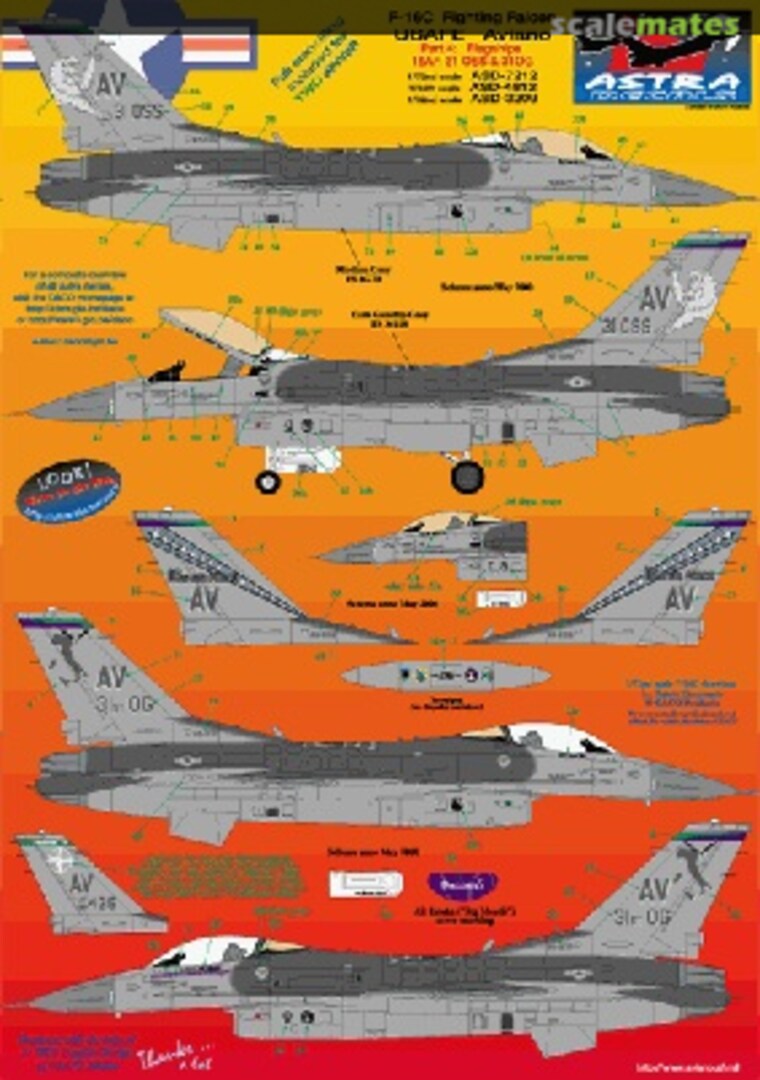 Boxart USAFE F-16C Aviano Pt4: Flagships 2000 ASD-4812 Astra Decals