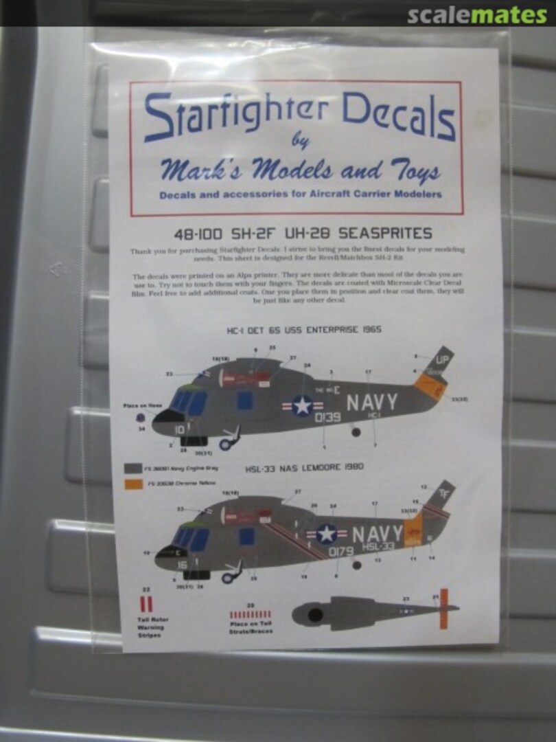 Boxart SH-2F UH-2B Seasprites 48-100 Starfighter Decals
