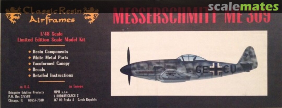Boxart Messerschmitt Me 309 R8-003 Classic Resin Airframes Boxart Messerschmitt Me 309 R8-003 Classic Resin Airframes