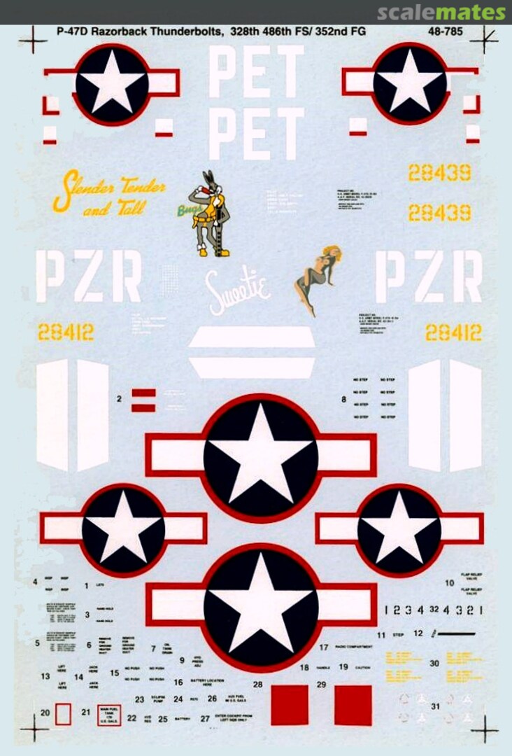 Boxart P-47D Razorback Thunderbolts 48-785 SuperScale International Boxart P-47D Razorback Thunderbolts 48-785 SuperScale International