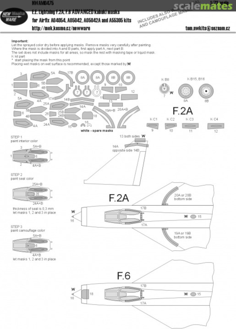 Boxart E.E. Lightning F.2A, F.6 ADVANCED kabuki masks NWAM0475 New Ware Boxart E.E. Lightning F.2A, F.6 ADVANCED kabuki masks NWAM0475 New Ware