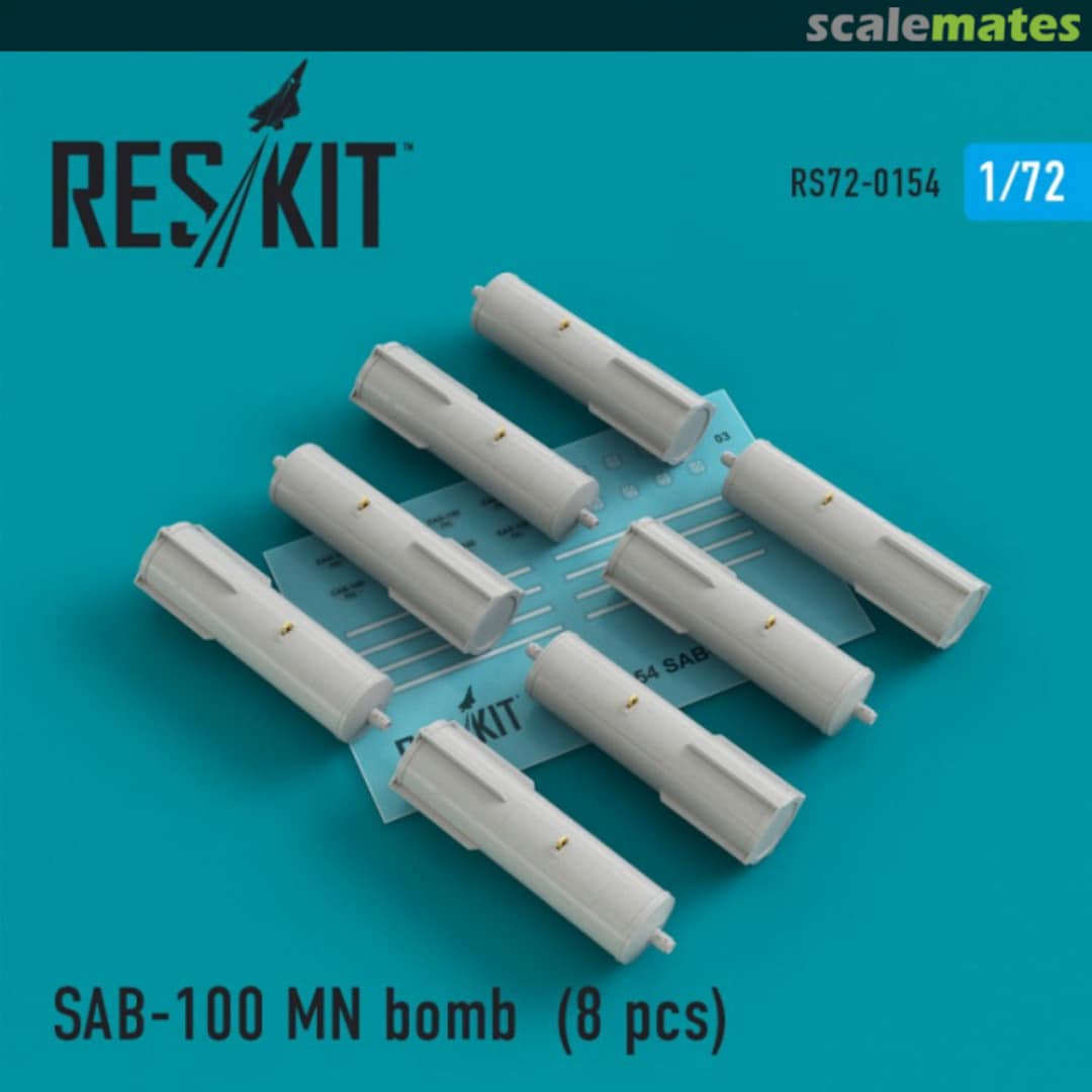 Boxart SAB-100MN bomb for Su-7/17/24/25/27/30/34, MiG-21/27, Yak-38/130 (8 pcs) RS72-0154 ResKit Boxart SAB-100MN bomb for Su-7/17/24/25/27/30/34, MiG-21/27, Yak-38/130 (8 pcs) RS72-0154 ResKit