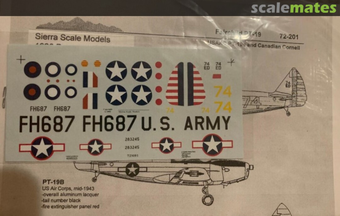 Boxart Fairchild PT-19 72-201 Sierra Scale Models Boxart Fairchild PT-19 72-201 Sierra Scale Models