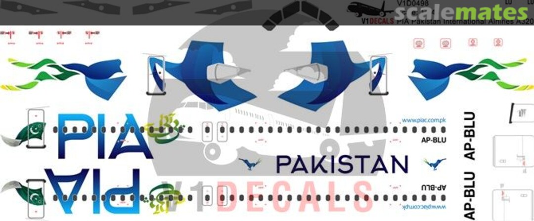 Boxart Pakistan International Airlines (PIA) Airbus A320 V1D0498-144 V1 Decals Boxart Pakistan International Airlines (PIA) Airbus A320 V1D0498-144 V1 Decals