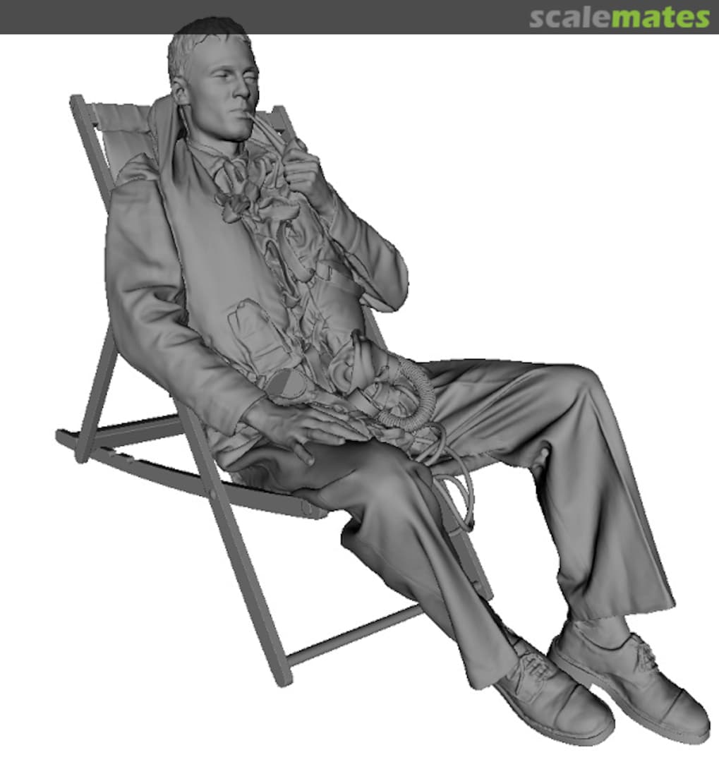 Boxart RAF fighter pilot laying in deck-chair, suplied with chair frames included, 43+ (RB) 480171 Reedoak Boxart RAF fighter pilot laying in deck-chair, suplied with chair frames included, 43+ (RB) 480171 Reedoak