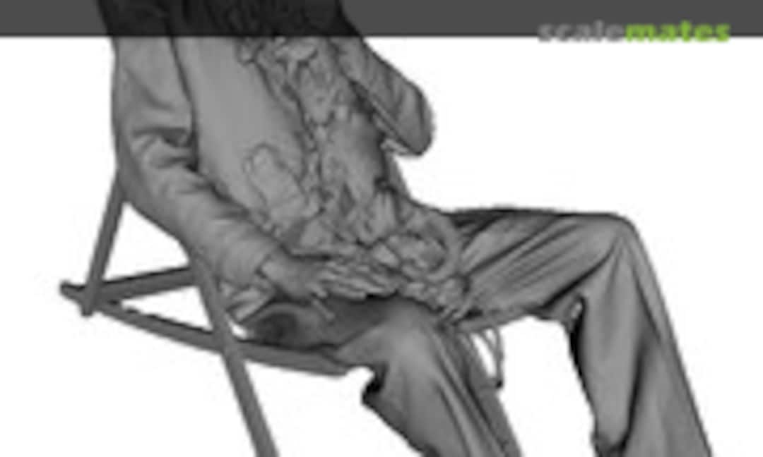 1:48 RAF fighter pilot laying in deck-chair, suplied with chair frames included, 43+ (RB) (Reedoak 480171) 480171