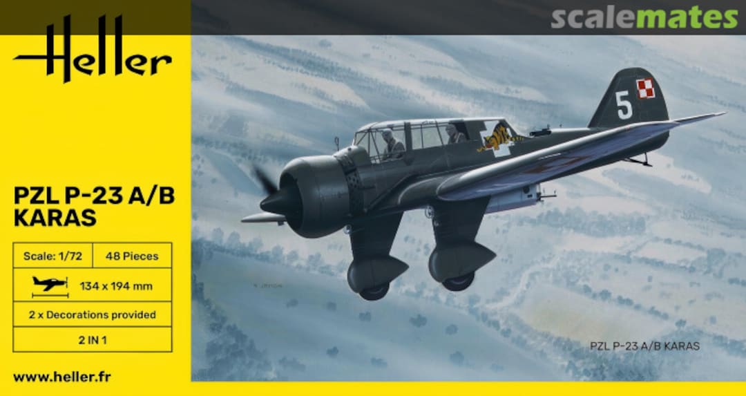 Boxart PZL P-23 A/B Karas 80247 Heller