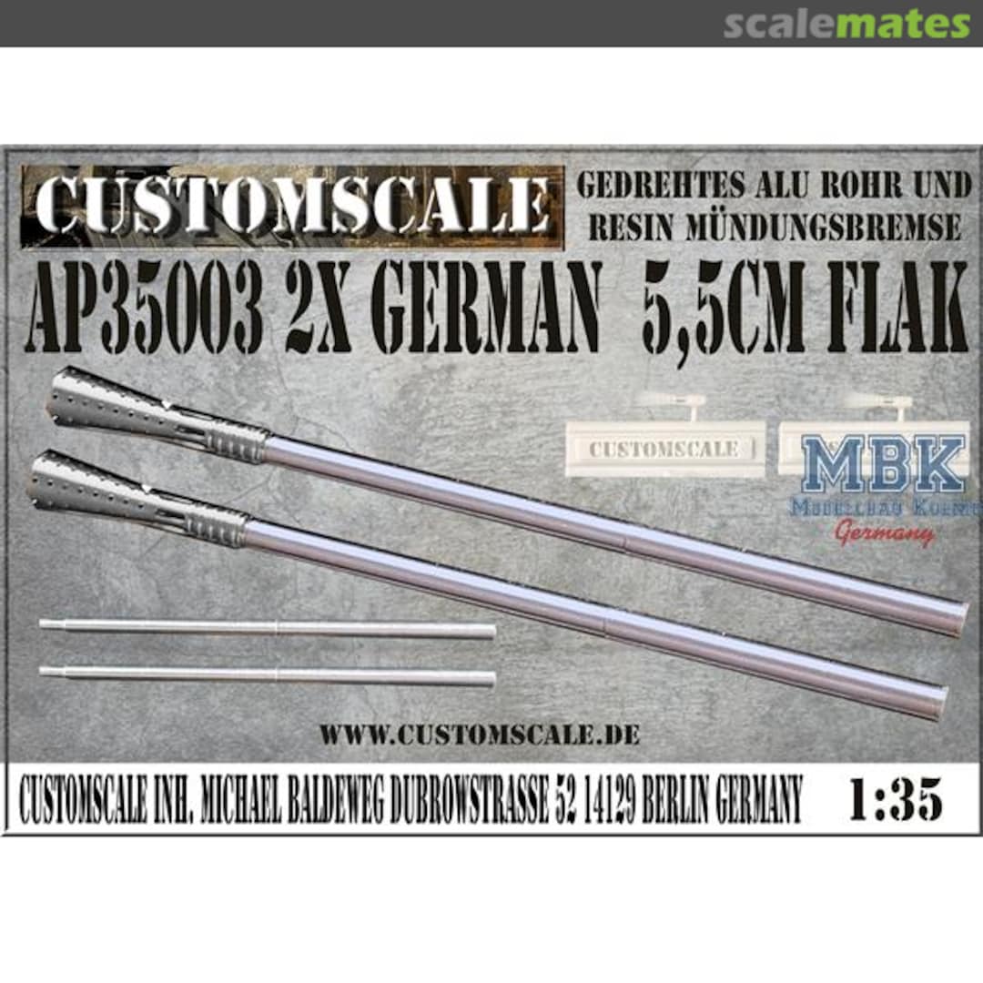 Boxart German double 5,5cm Alu Barrels AP35003 Custom-Scale Boxart German double 5,5cm Alu Barrels AP35003 Custom-Scale