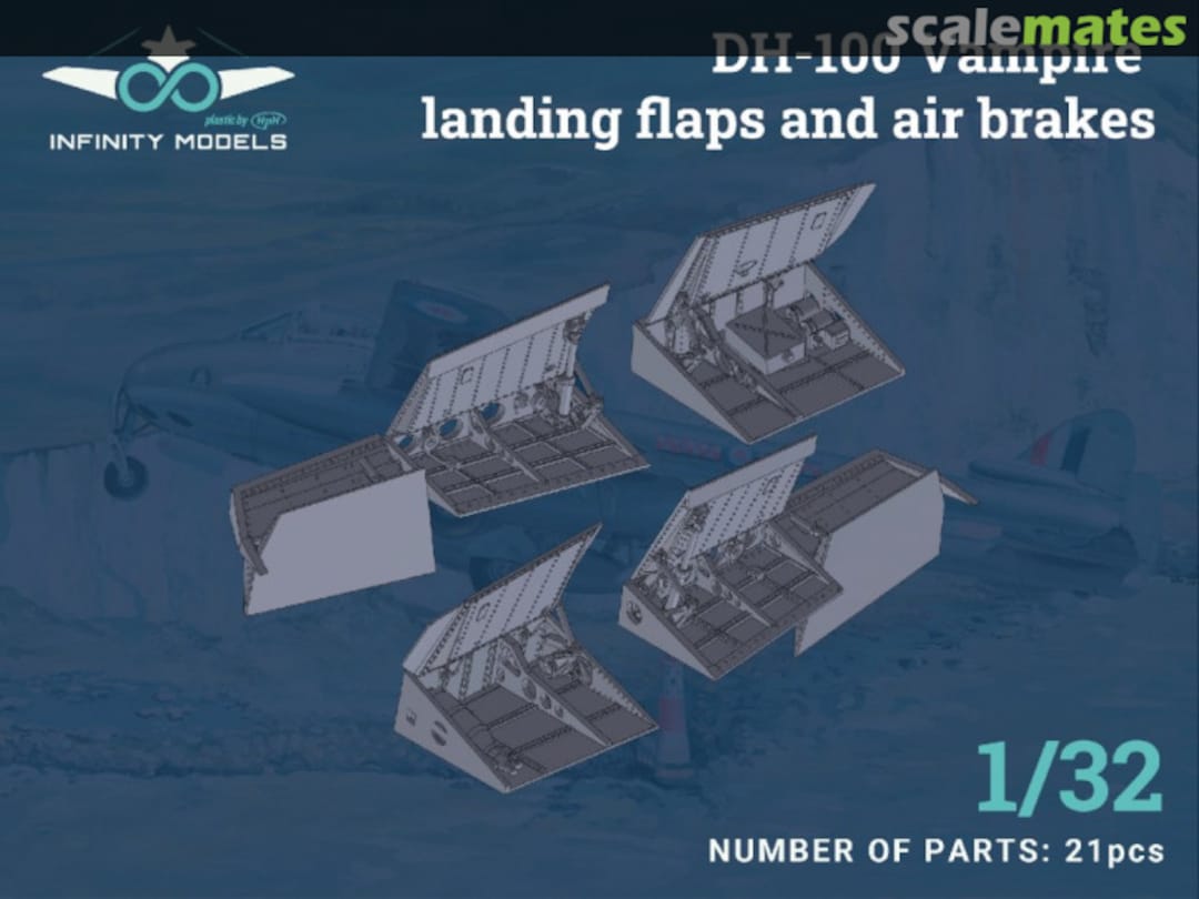 Boxart DH-100 Vampire - Landing Flaps & Air Brakes INF 3203 6+ Infinity Models Boxart DH-100 Vampire - Landing Flaps & Air Brakes INF 3203 6+ Infinity Models