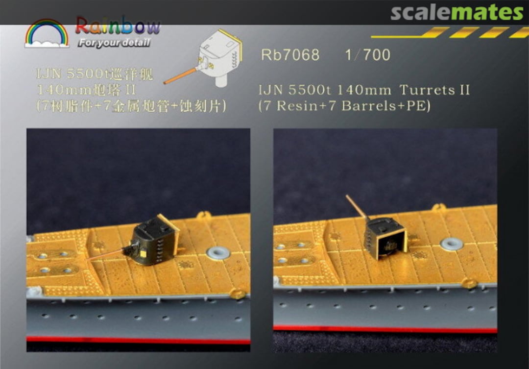 Boxart IJN 5500t 140 mm Turrets II Rb7068 Rainbow Boxart IJN 5500t 140 mm Turrets II Rb7068 Rainbow