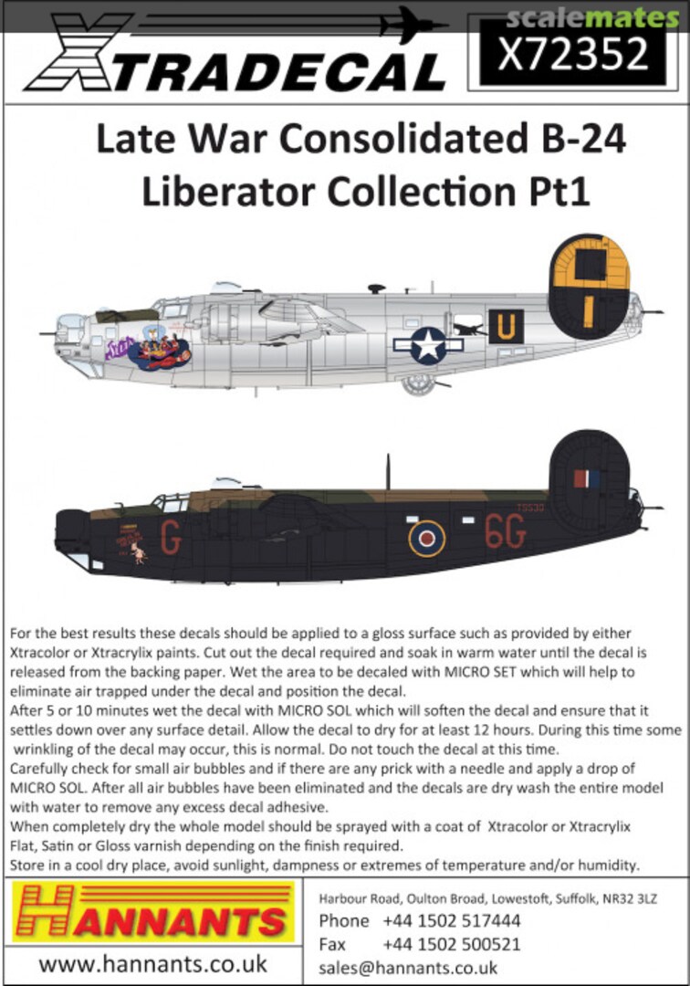 Boxart Late War Consolidated B-24 Liberator X72352 Xtradecal Boxart Late War Consolidated B-24 Liberator X72352 Xtradecal
