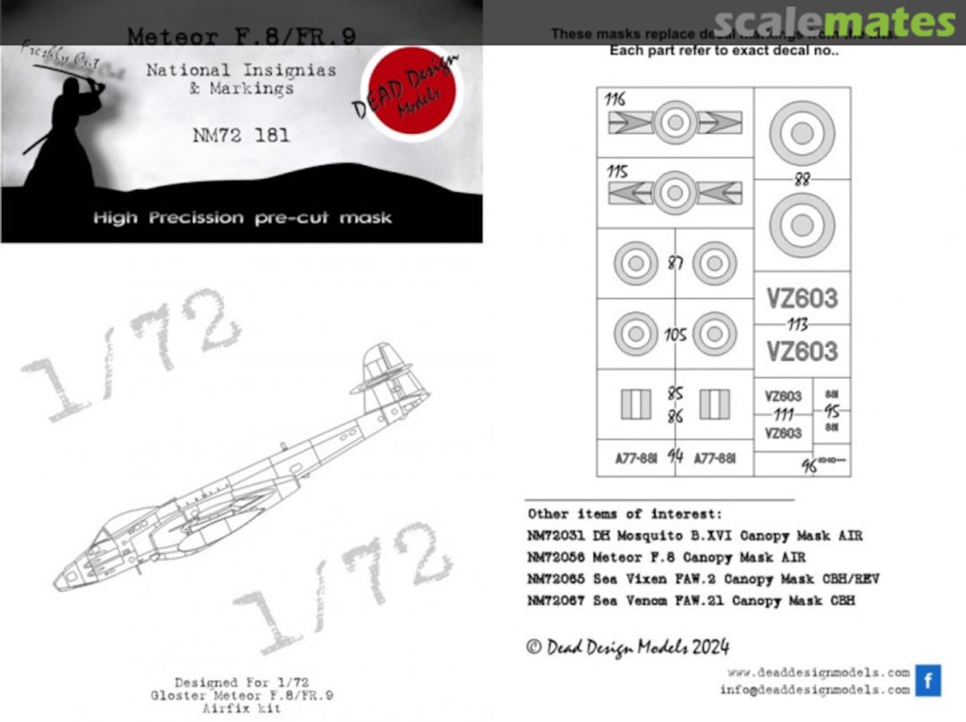 Boxart Meteor F.8/FR.9 - national insignias & markings NM72181 DEAD Design Models Boxart Meteor F.8/FR.9 - national insignias & markings NM72181 DEAD Design Models