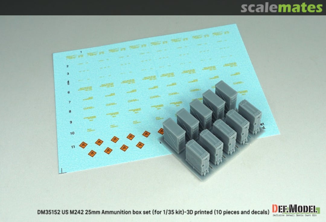 Contents US M242 25mm Ammunition Box Set DM35152 Def.Model Contents US M242 25mm Ammunition Box Set DM35152 Def.Model