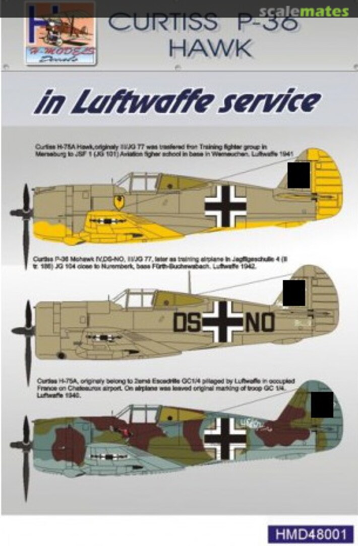 Boxart Curtiss P-36 Hawk HMD48001 H-Models Decals Boxart Curtiss P-36 Hawk HMD48001 H-Models Decals